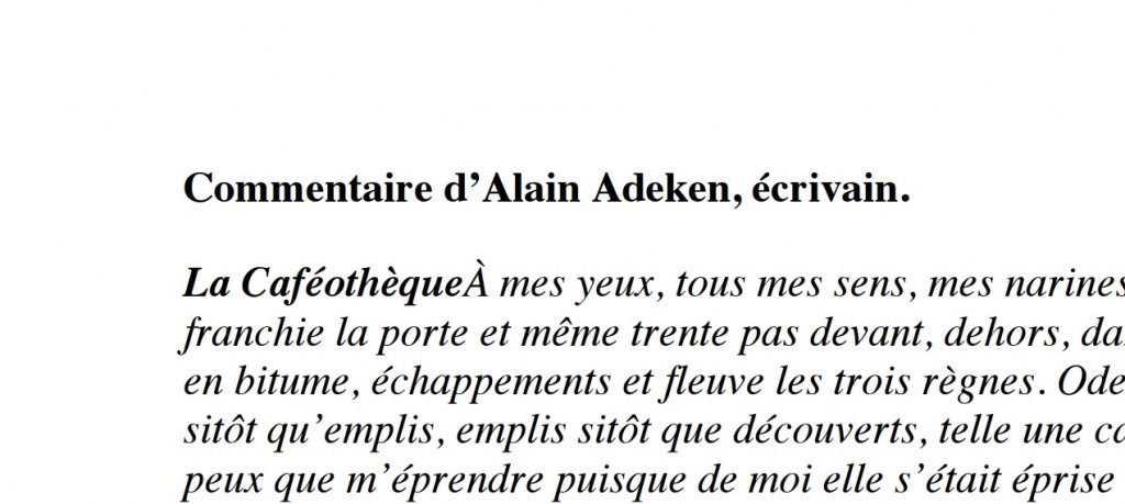 Texte de Alain Deken